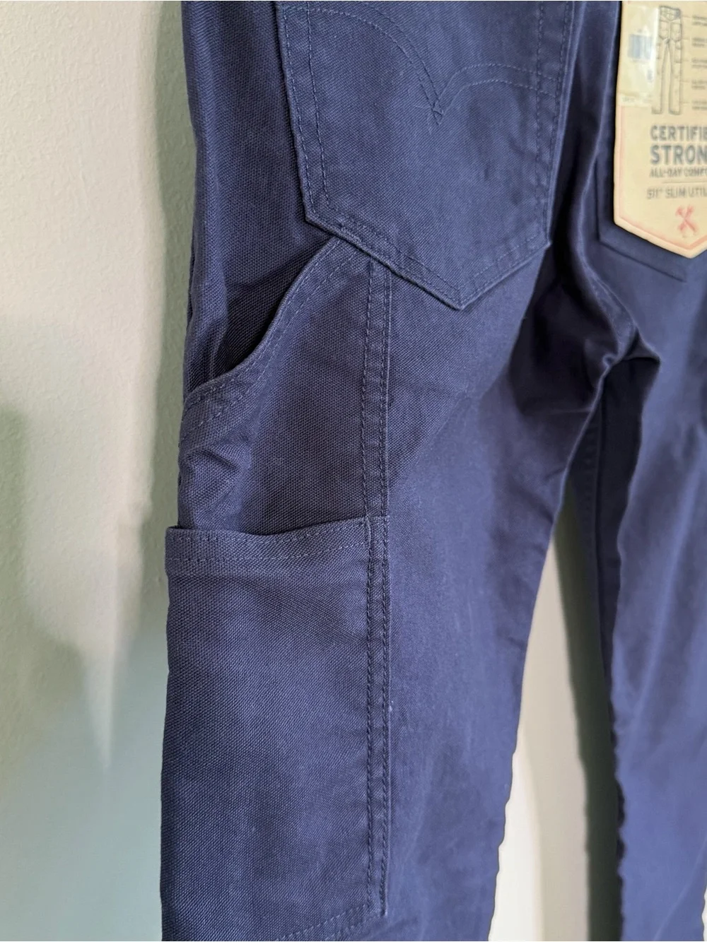 Levi's 511 Slim Workwear Utility Cargo Stretch Navy Blue Men’s Pants Size 34x30